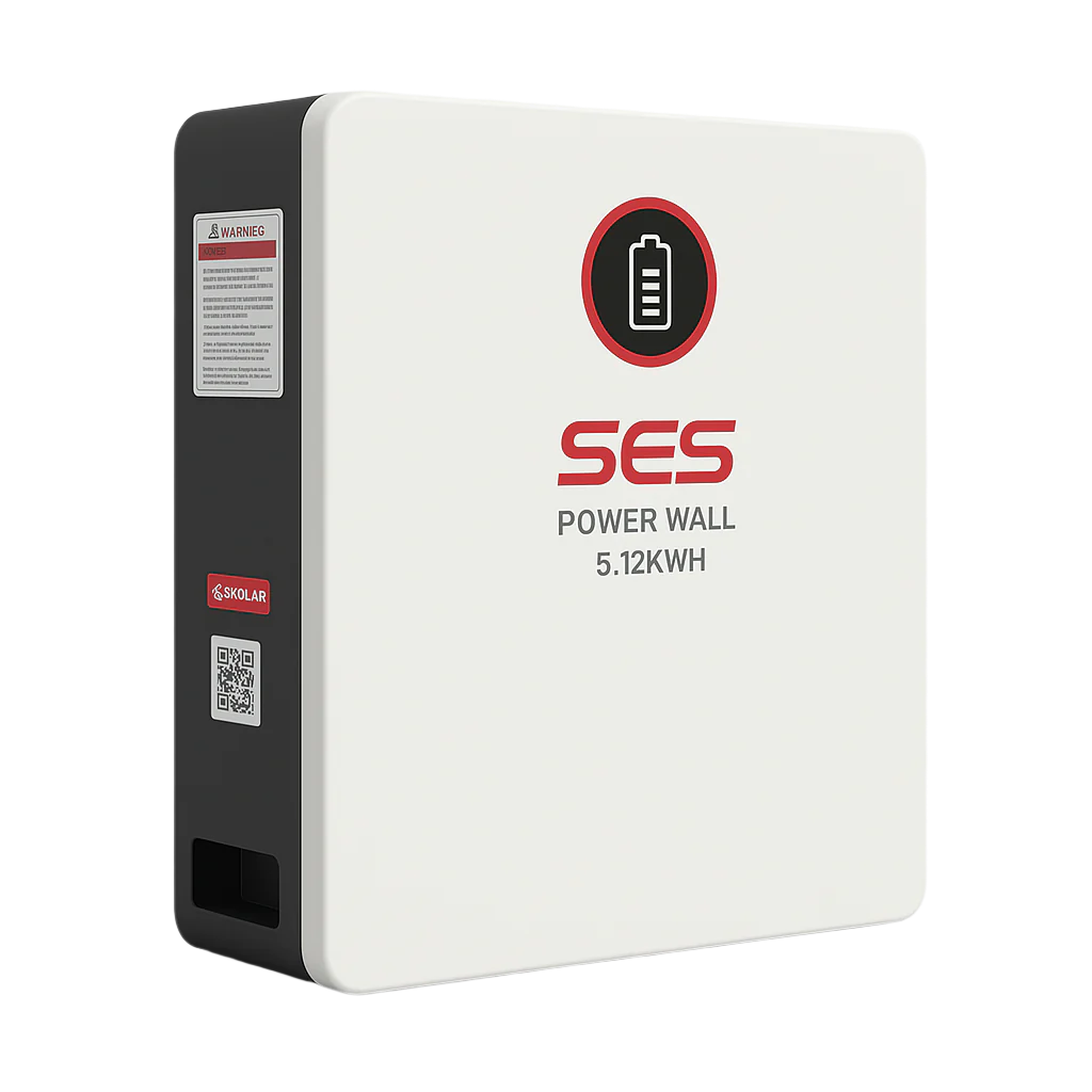SES Power Wall 51.2V 102Ah Lithium Battery with Bluetooth monitoring and 5.12kWh capacity