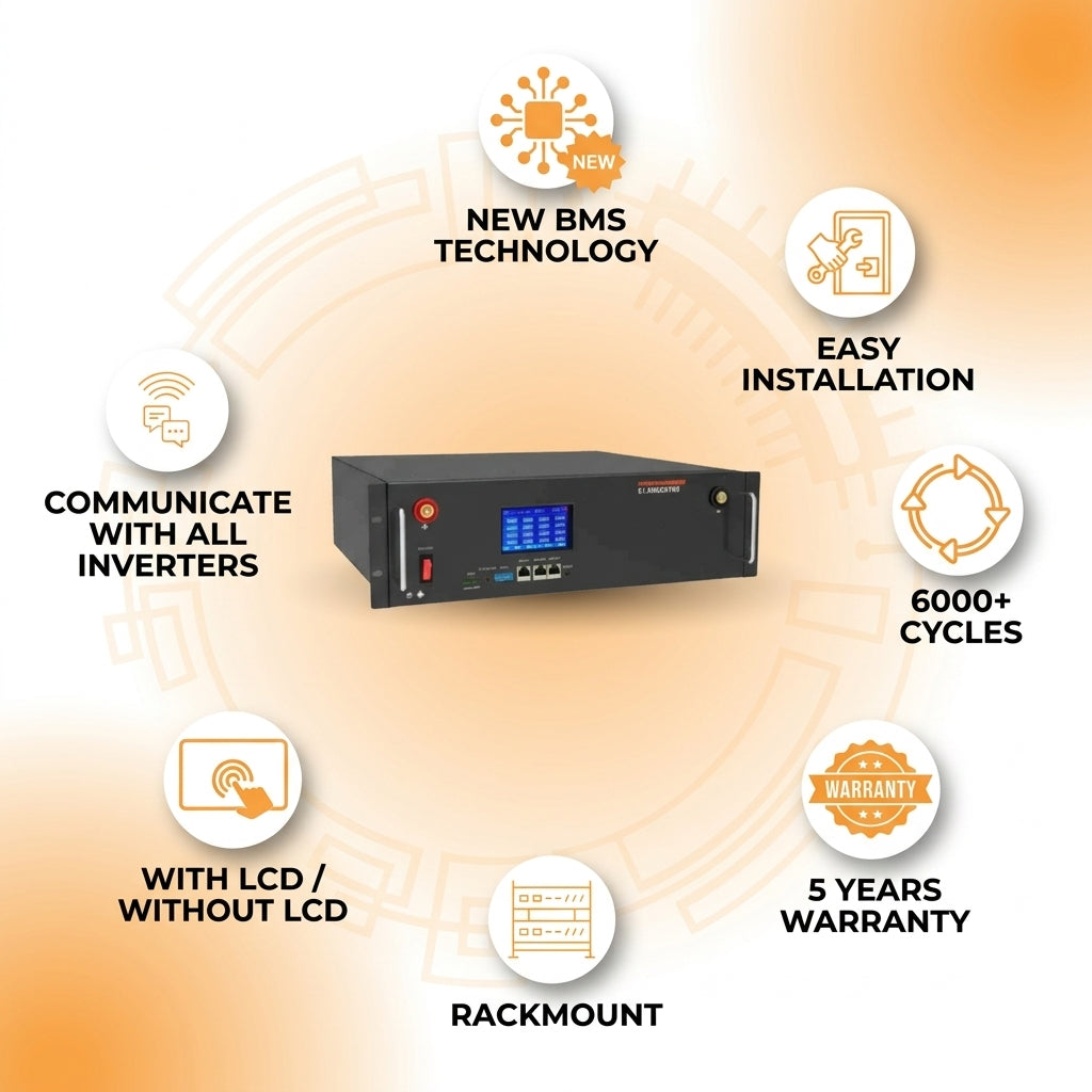 Narada (51.2NESR100) — 5 kWh Rackmount Lithium Battery