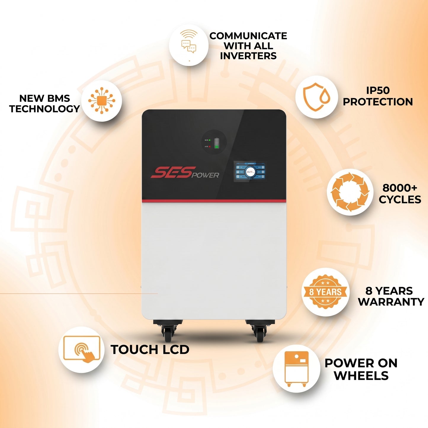 SES Power 10kWh Lithium Battery - 51.2V 200Ah