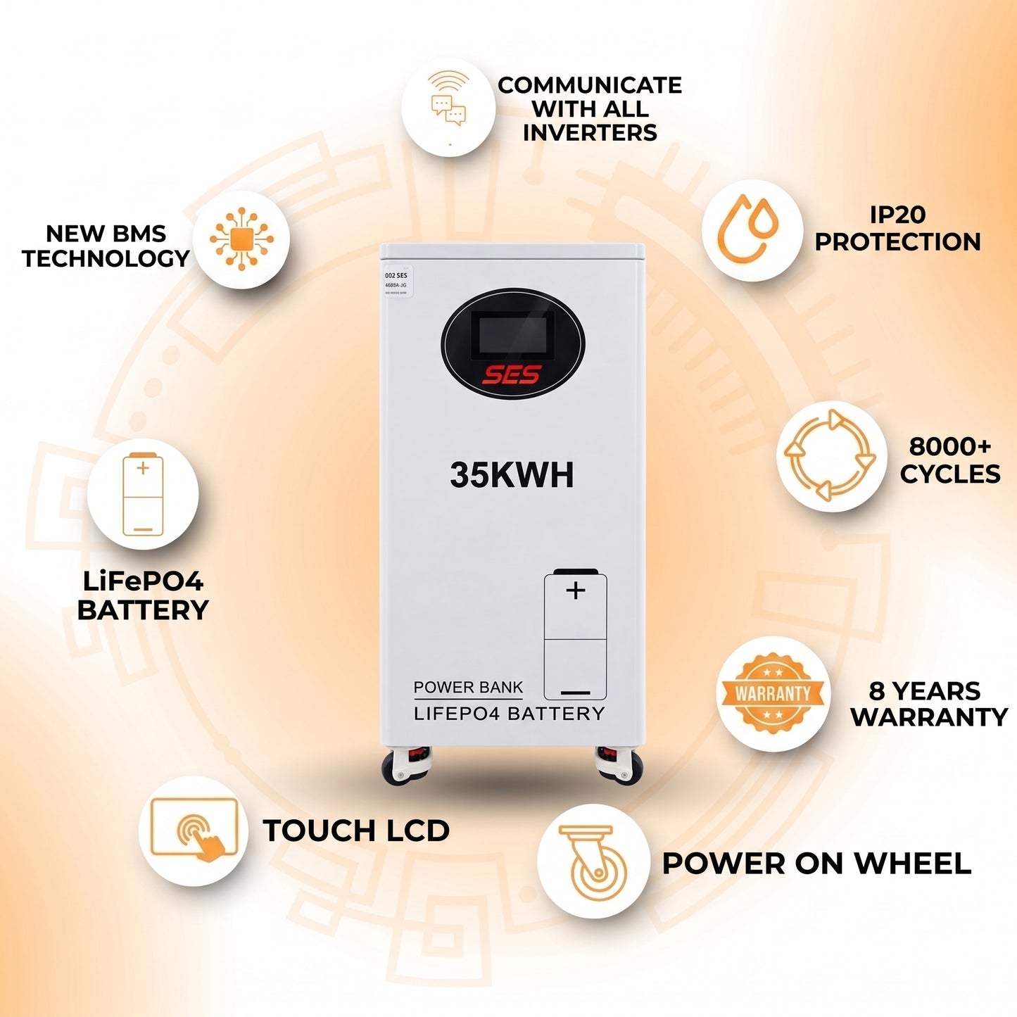 SES Power 35kWh Lithium Battery - 51.2V 684Ah